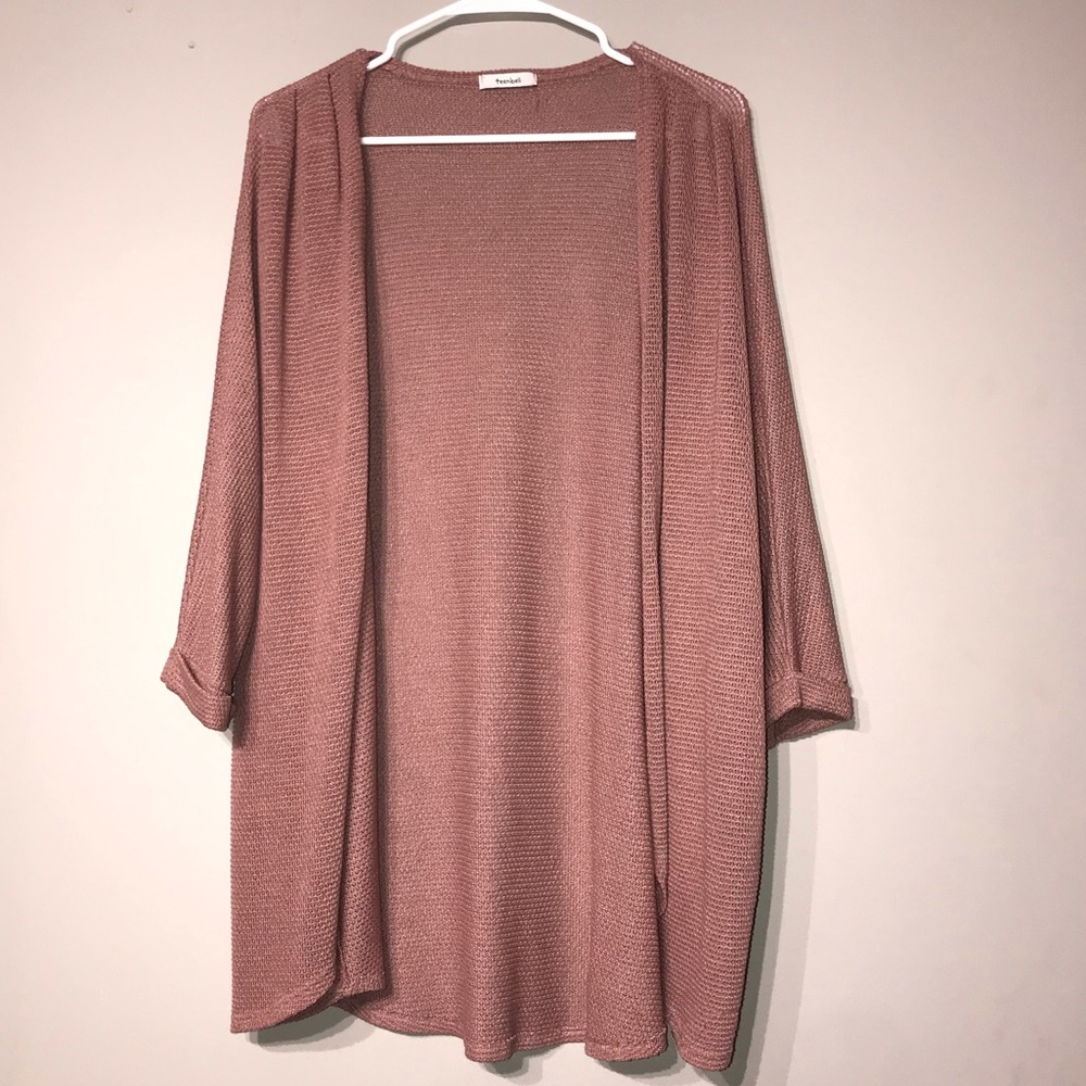 Rosy pink knitted cardigan